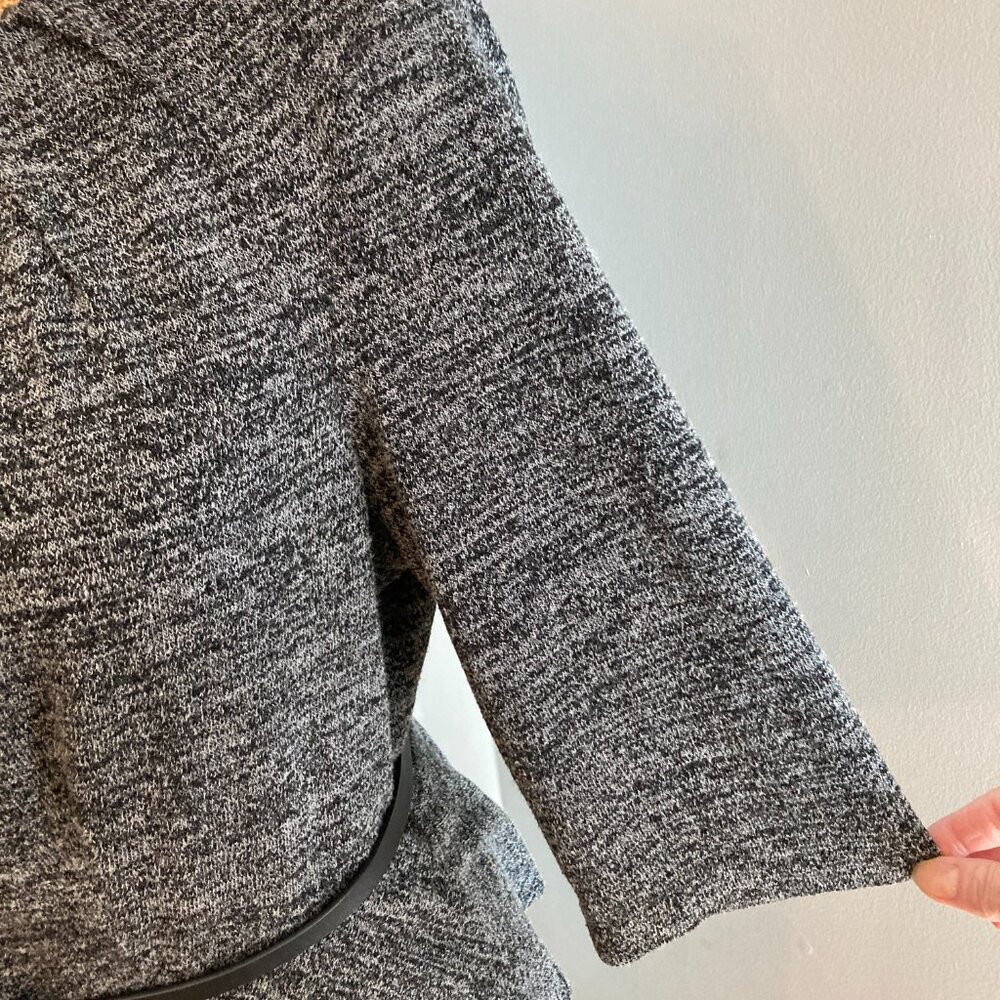 Connected Apparel Dress Women Size 14 W Black Gray Knit Peplum - Picture 3 of 8